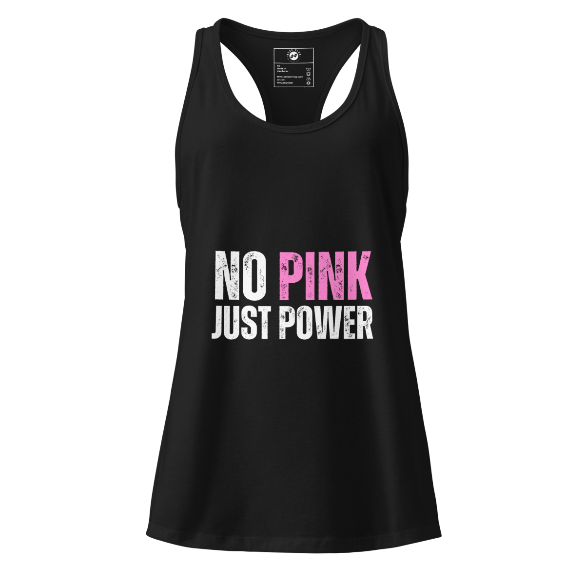No Pink Just Power - Women’s fitted racerback tank top - No Girlie Girls