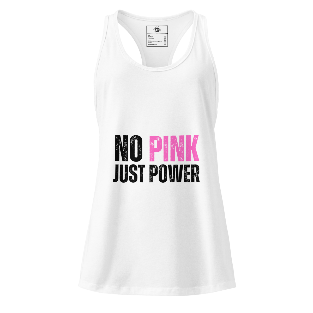 No Pink Just Power - Women’s fitted racerback tank top - No Girlie Girls