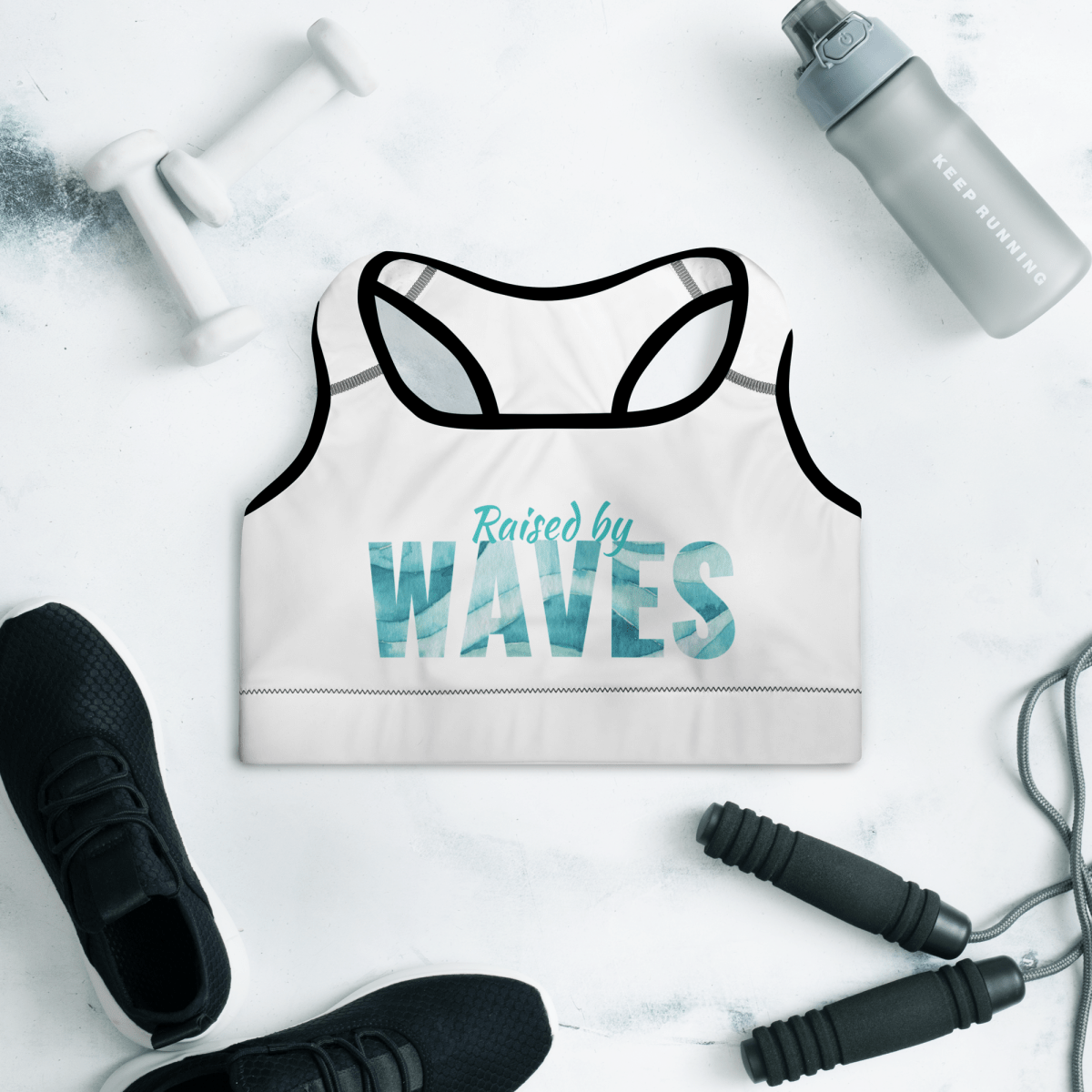 "Raised by Waves" Sports Bra - No Girlie Girls
