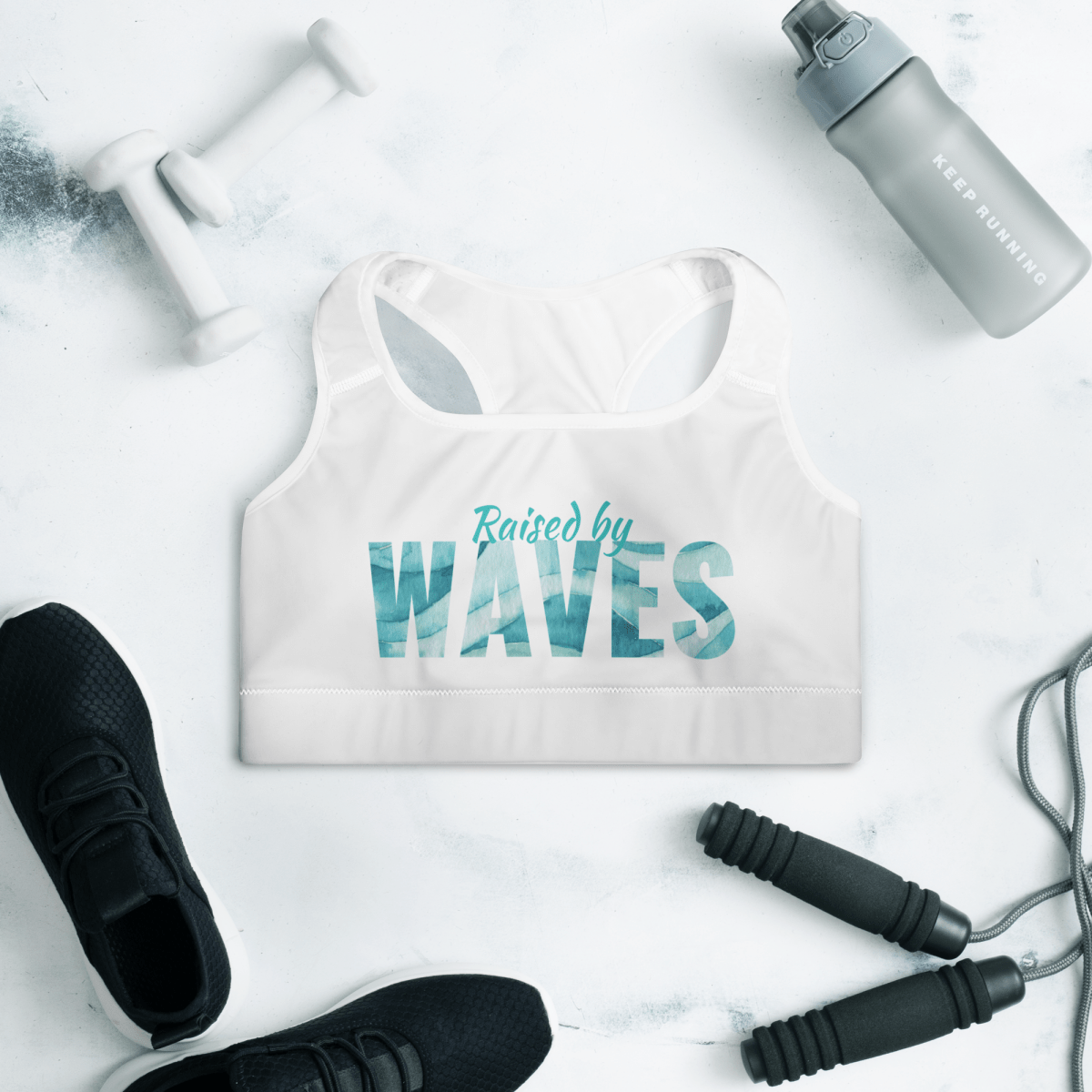 "Raised by Waves" Sports Bra - No Girlie Girls