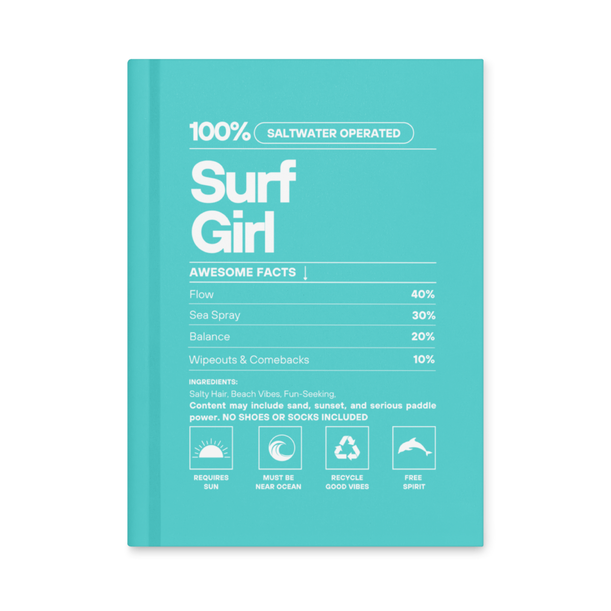 Surf Girls - Hardcover journal matte - No Girlie Girls