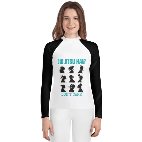 Jiu - Jitsu Hair, Don't Care - Youth Rash Guard - No Girlie Girls