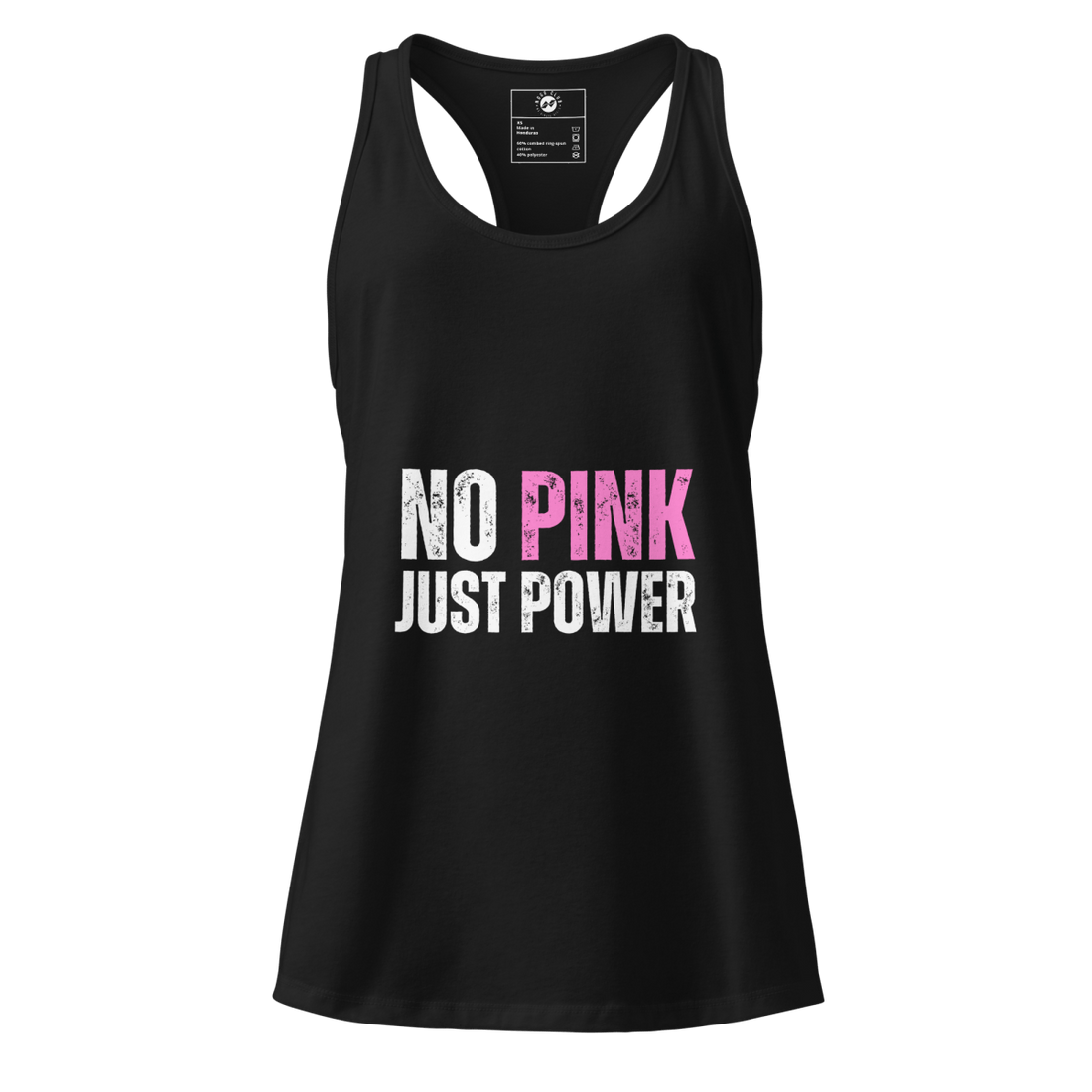 No Pink Just Power - Women’s fitted racerback tank top - No Girlie Girls