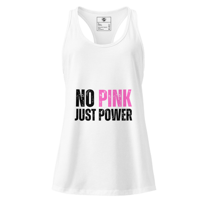 No Pink Just Power - Women’s fitted racerback tank top - No Girlie Girls