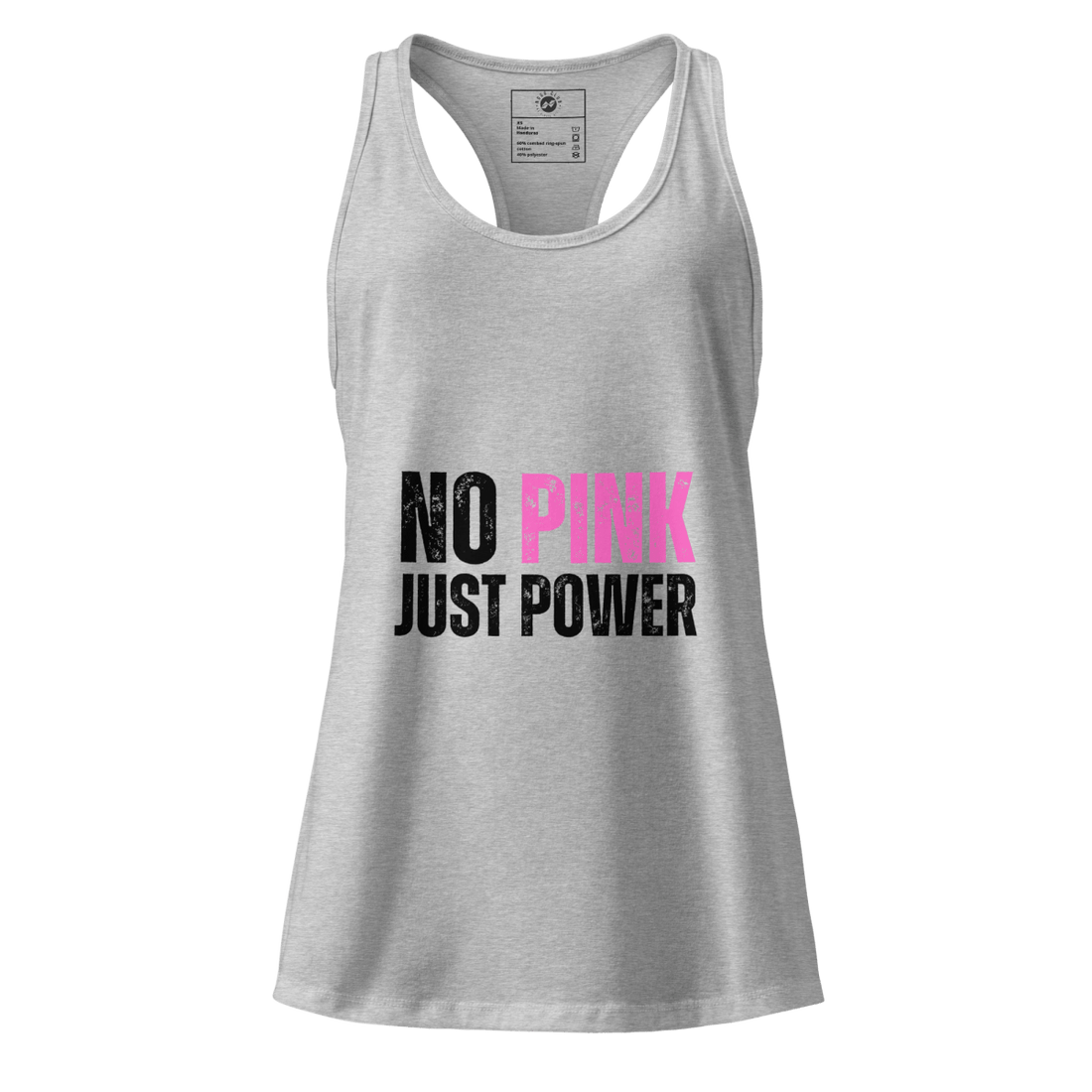 No Pink Just Power - Women’s fitted racerback tank top - No Girlie Girls
