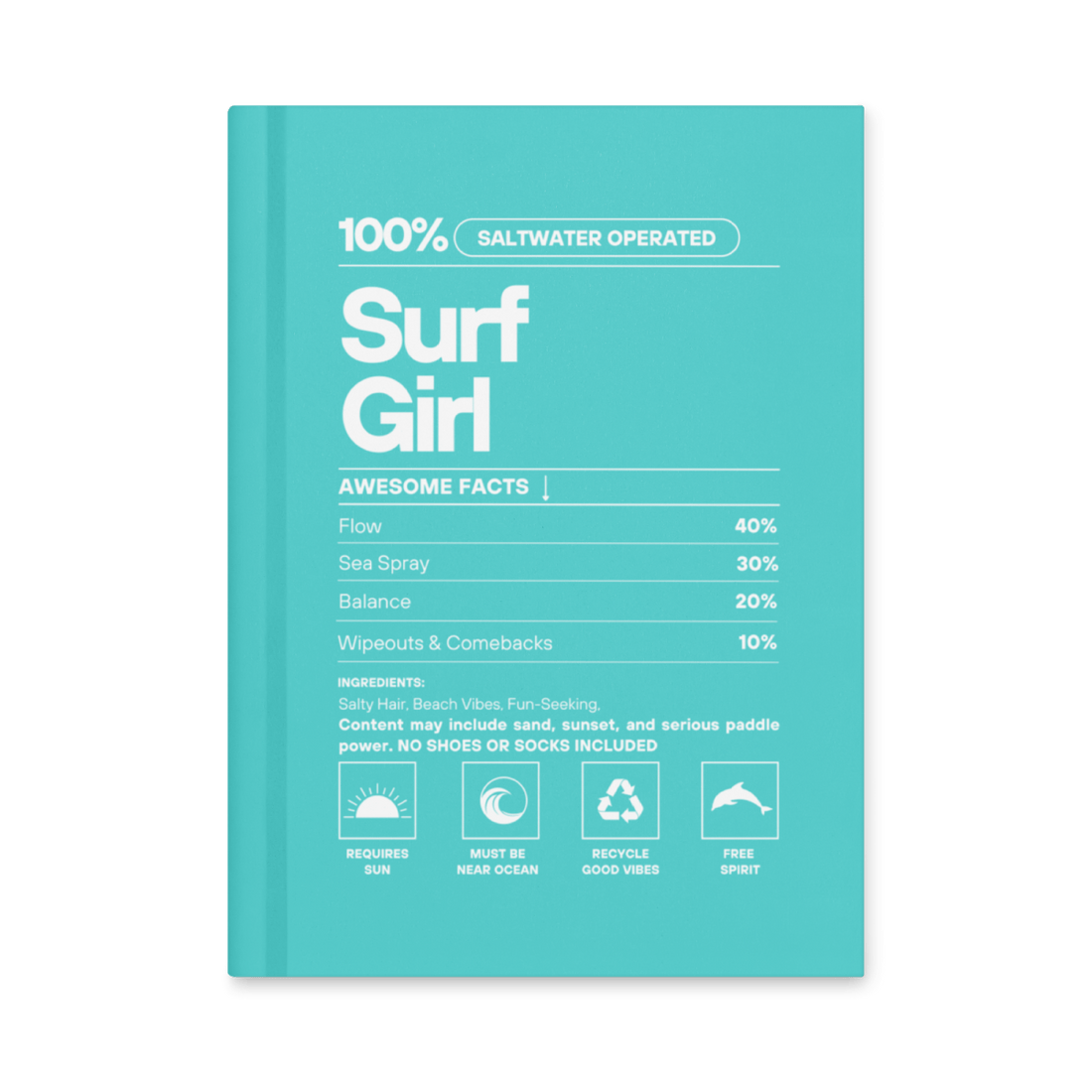 Surf Girls - Hardcover journal matte - No Girlie Girls